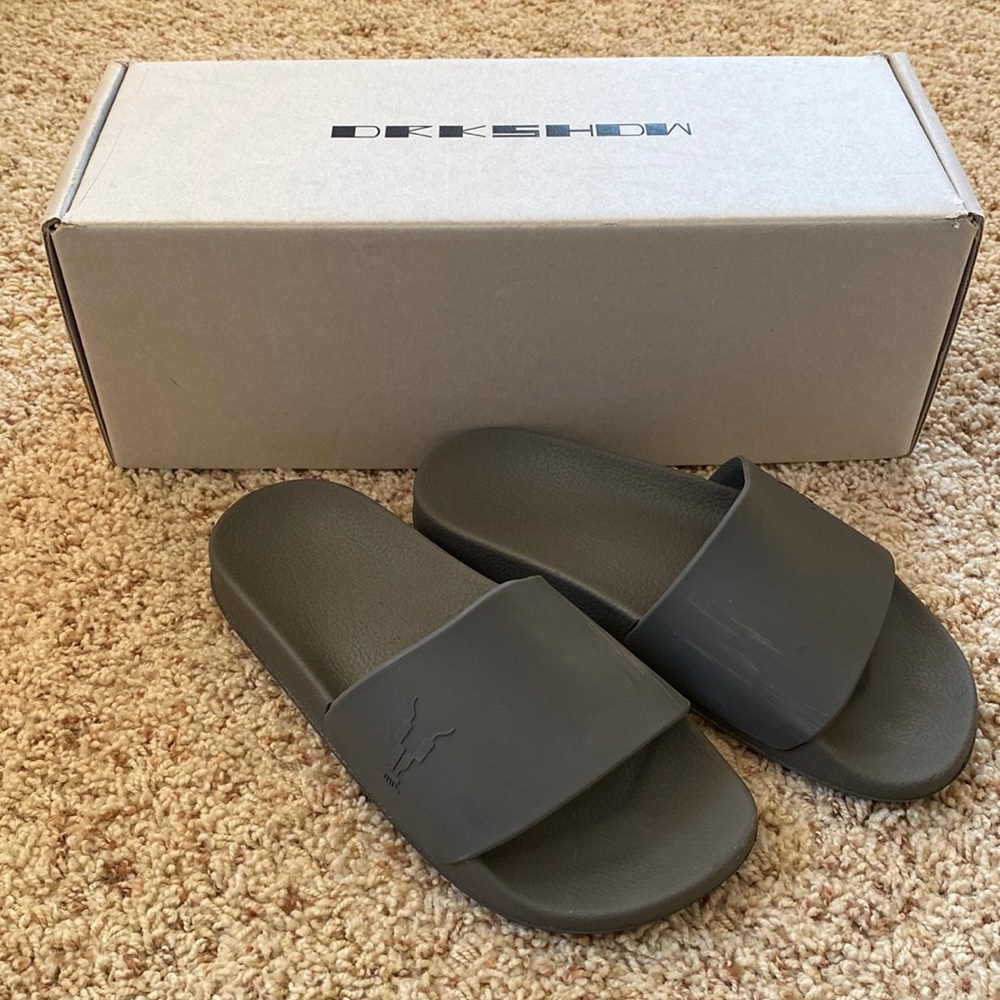 Steel grey Rick Owens slides